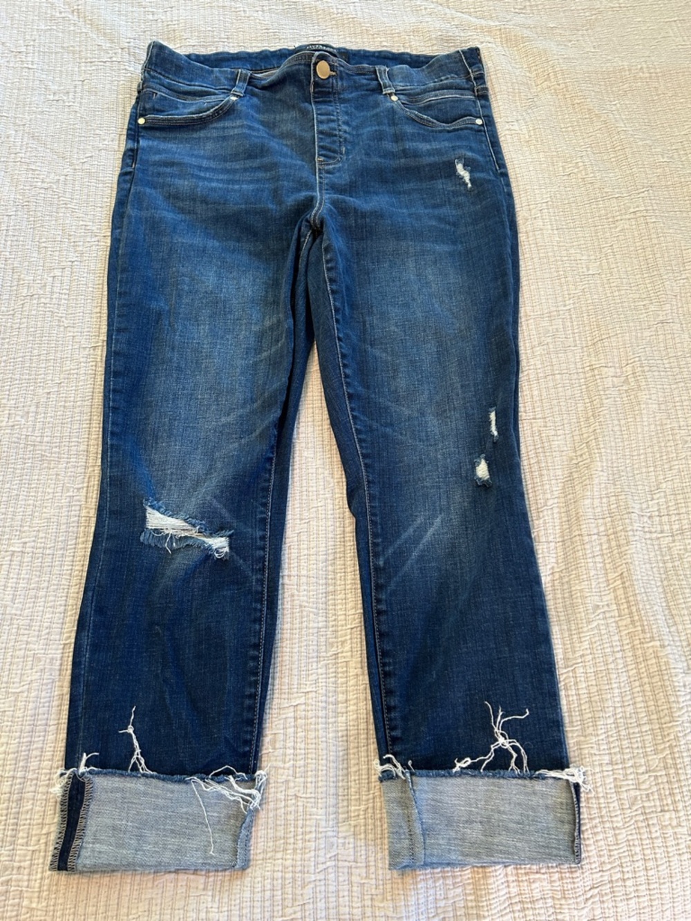 Liverpool Jeans Company Dark Blue Distressed Boyfriend Jeans